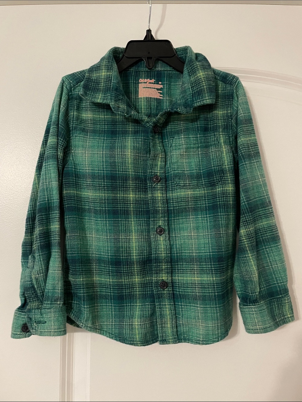 Cat & Jack Green Plaid Button-Down Shirt for Kids